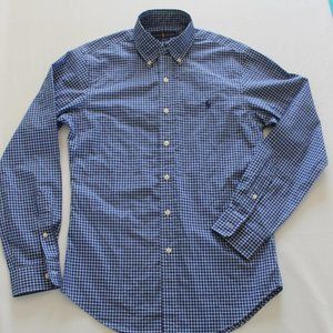 Men's Ralph Lauren button navy check button  down shirt